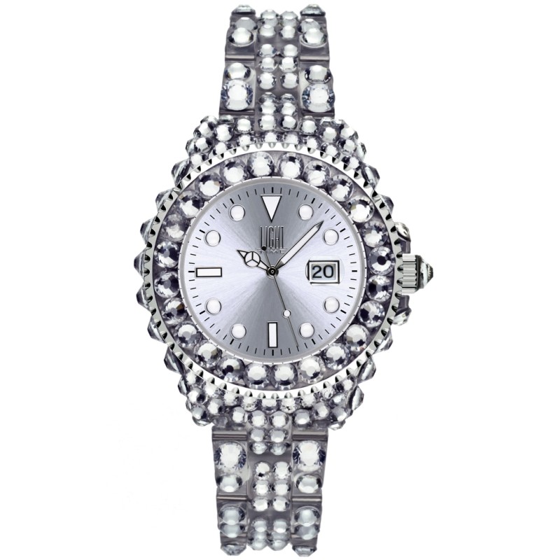 LIGHT TIME Mod. MEDITERRANEO - Full Strass / Silver OROLOGIO DA POLSO