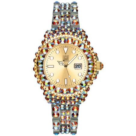 LIGHT TIME Mod. MEDITERRANEO - Full Strass / Gold OROLOGIO DA POLSO