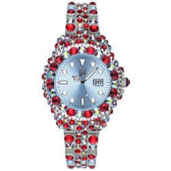 LIGHT TIME Mod. MEDITERRANEO - Full Strass / Light Blue OROLOGIO DA POLSO