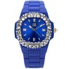 LIGHT TIME Mod. VELVET NAUTILUS - Blue Clear Strass OROLOGIO DA POLSO