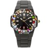 LIGHT TIME Mod. VELVET NAUTILUS - Black Rainbow Strass OROLOGIO DA POLSO