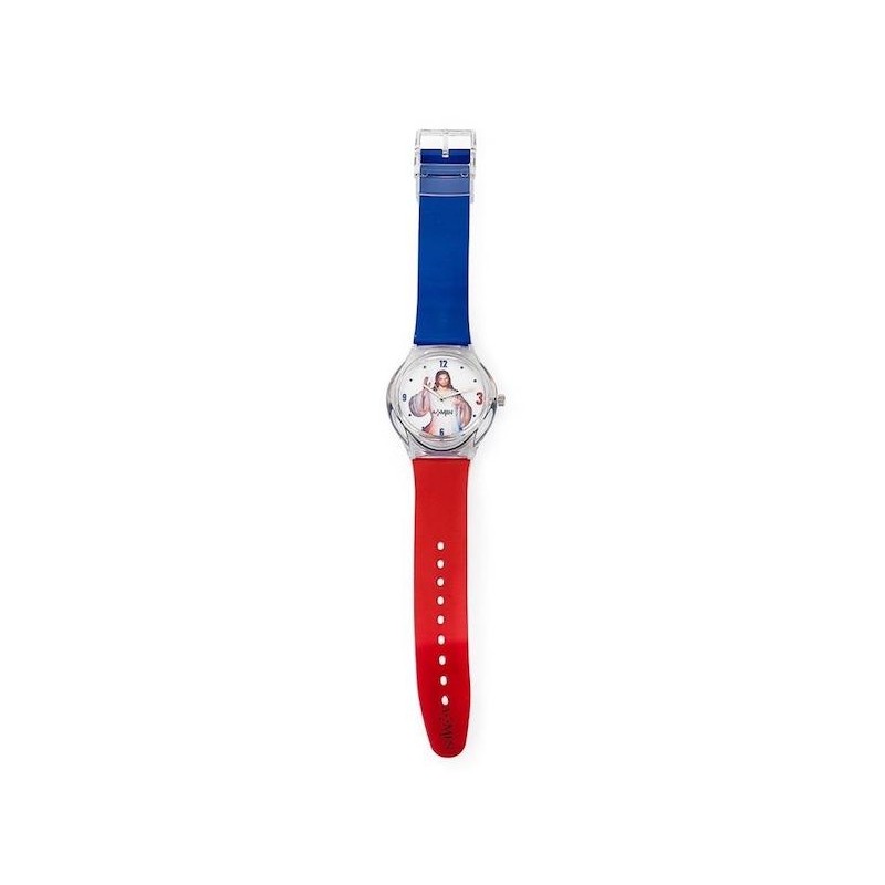 OROLOGIO DA POLSO AMEN Mod. GESÃ™ Rosso Blu